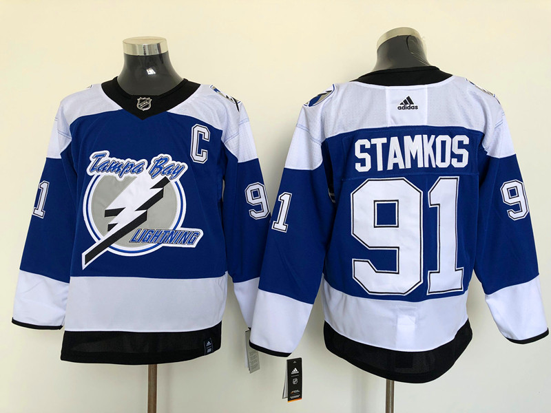 Men's Tampa Bay Lightning Steven Stamkos #91 Blue Jersey